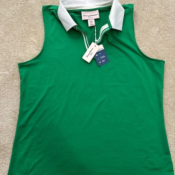 Tommy Bahama Emerald Green Tank with White Collar - Picture 1 of 2